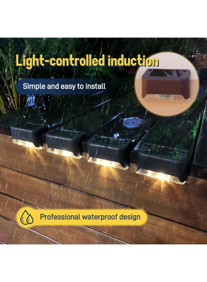 YelaJoy Solar Deck Lights 16 Pack, Waterproof Led Lights for Outdoor Stairs, Step, Fence, Yard, Patio, and Pathway (Warm White) - Image 2